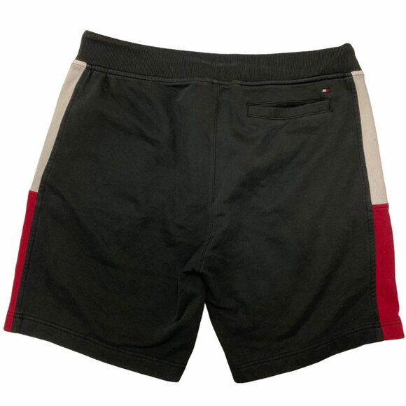 Tommy Hilfiger Sport Sweat Shorts Mens Large Jersey Black Gym Drawstring - Picture 2 of 3